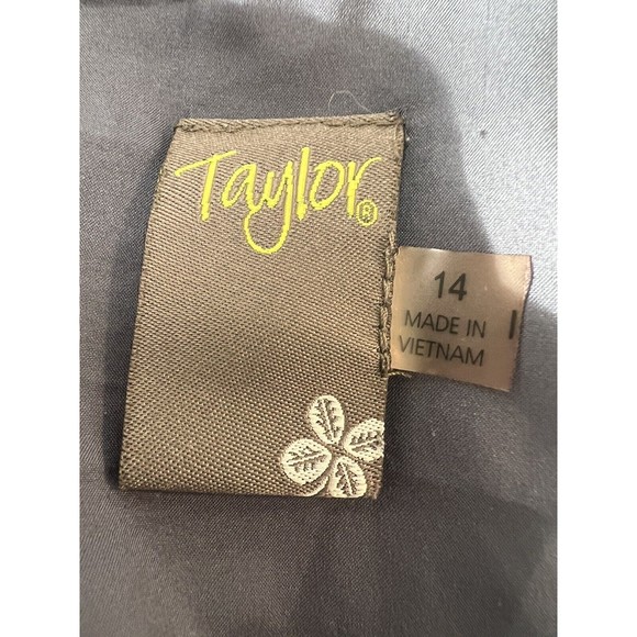 Taylor Chiffon Mini Dress Women's Size 14 Cold Shoulder Long Sleeve Ruff… - Picture 5 of 11